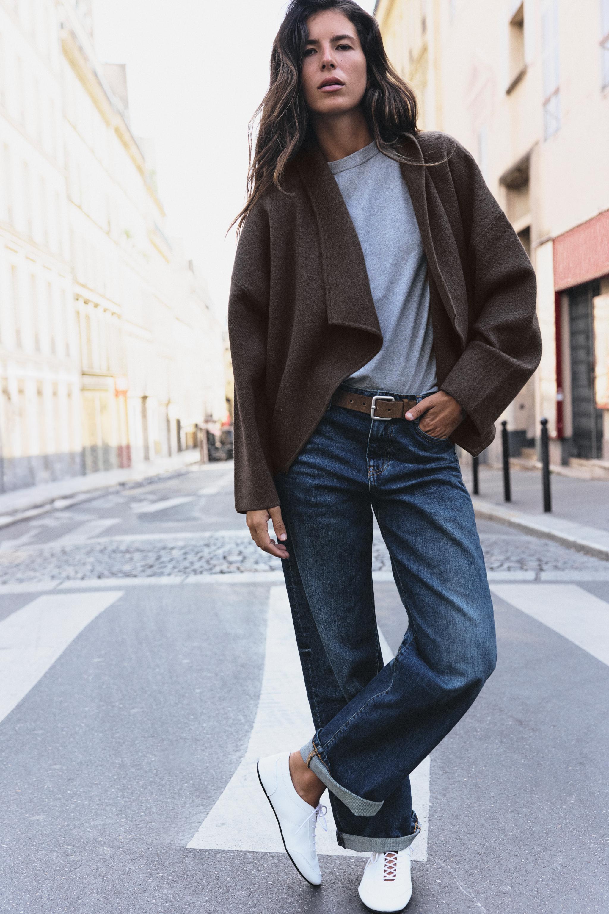 OPEN-FRONT KNIT JACKET